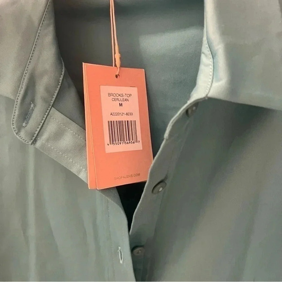 Alexis Brooks Long Puff-sleeved shirt in Cerulean- Size M; New with Tags - Picture 12 of 13